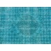 Green Handmade Vintage Overdyed Turkish Carpet